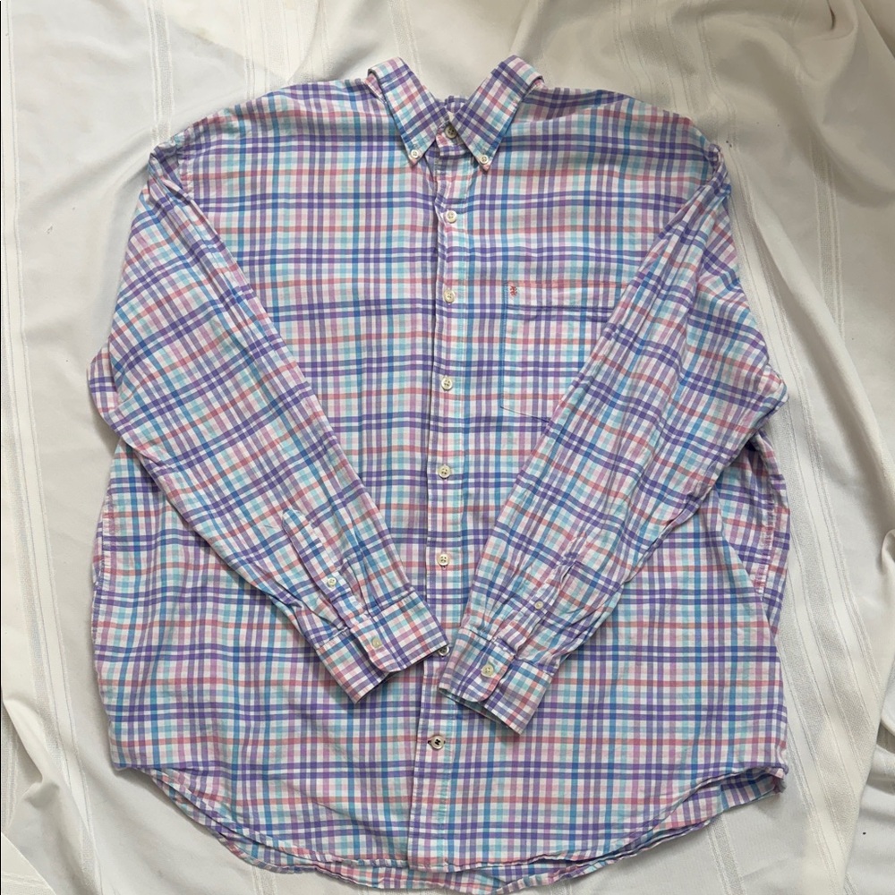 Izod Men's Pastel Plaid Button Down Shirt
